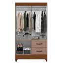 Ver imagem 4 de Guarda-Roupa Mobi 4 Portas Espelhado Nogueira/Cappuccino