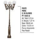 Ver imagem 4 de Poste Colonial Paris para Jardim de Alumínio 05 Globo 3,15m
