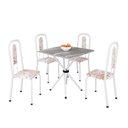 Ver imagem 2 de Conjunto Sala de Jantar com 4 Cadeiras Lívia Branco/Bege