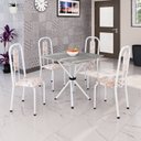 Ver imagem 1 de Conjunto Sala de Jantar com 4 Cadeiras Lívia Branco/Bege