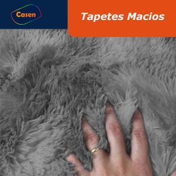 Tapetes Sala/Quarto Cinza 3,0X2,0 Macio Lindo 40mm Casen - 3