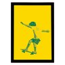 Quadro decorativo Skater boy Amarelo 45x33cm (Moldura preta) - 3