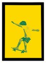 Ver imagem 3 de Quadro decorativo Skater boy Amarelo 45x33cm (Moldura preta)