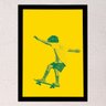 Quadro decorativo Skater boy Amarelo 45x33cm (Moldura preta) - 2