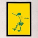 Ver imagem 2 de Quadro decorativo Skater boy Amarelo 45x33cm (Moldura preta)