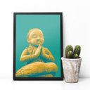 Ver imagem 1 de Quadro decorativo Estátua no Doi Inthanon 45x33cm (Moldura preta)