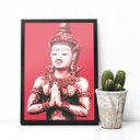 Ver imagem 1 de Quadro decorativo Pequeno Buda Tailandês 45x33cm (Moldura preta)