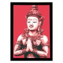 Ver imagem 3 de Quadro decorativo Pequeno Buda Tailandês 45x33cm (Moldura preta)