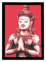 Ver imagem 3 de Quadro decorativo Pequeno Buda Tailandês 45x33cm (Moldura preta)