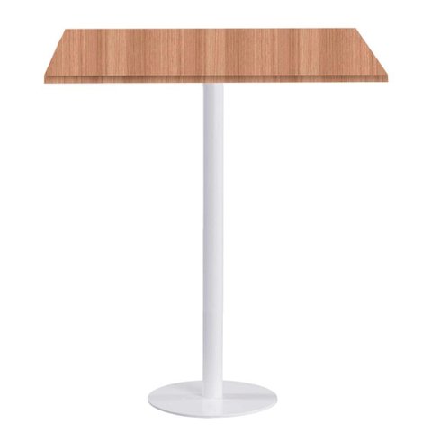 Mesa Pisa Beta Bistrô Fratini 107,50cm (a) Disco Redondo Branco Tampo Mdp Quadrado Noce Nat 70cm (l