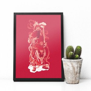 Quadro decorativo Porta em Kuan Alley e Zhai Alley 45x33cm (Moldura preta)