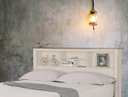 Ver imagem 1 de Cabeceira Casal 1,40 Havana com Nichos Off White/Madeira - Tebarrot