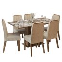 Ver imagem 2 de Conjunto Sala de Jantar Tampo de Vidro 6 Cadeiras Rustic/Imperial Azaleia Madesa