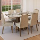 Ver imagem 1 de Conjunto Sala de Jantar Tampo de Vidro 6 Cadeiras Rustic/Imperial Azaleia Madesa