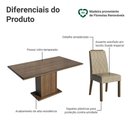 Ver imagem 4 de Conjunto Sala de Jantar Tampo de Vidro 6 Cadeiras Rustic/Imperial Azaleia Madesa