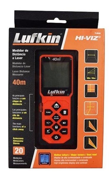 Trena A Laser 40m/medidor De Distância Lufkin Tl0040 - 1