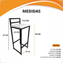 Ver imagem 3 de Kit 4 Banquetas Quadrada Bistro Industrial Alta Casa Bar Cozinha:branco