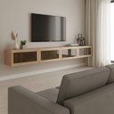 Ver imagem 5 de Rack para TV até 75 Polegadas 4 Portas Basculantes Vidro Reflecta 320cm R1501 Yescasa Jatoba Terroso