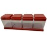 Conjunto Porta Condimentos + Farinheira + Açucareiro Vermelho - 5