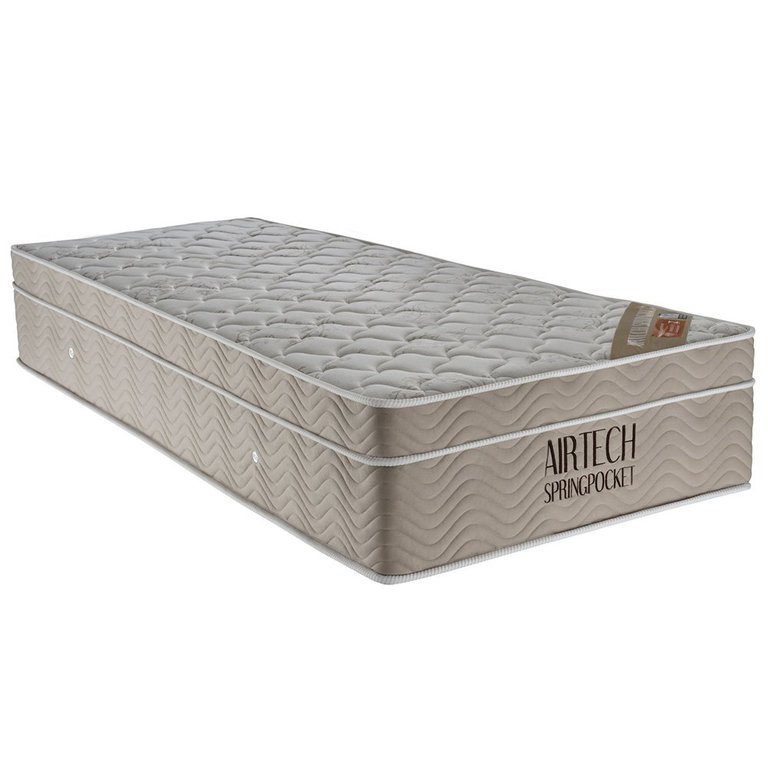 Colchão Solteiro Ortobom Airtech Spring Pocket 88X188X35 Estrutura Em Molas Superpocket Eps D26 Pró Airtech