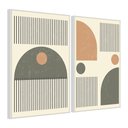 Ver imagem 2 de Quadro Decorativo Minimalista Formas Geométricas e Linhas Moldura Filete:moldura Branca/60x90