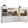 Armário de Cozinha Completa de Canto 100% MDF 448 cm Frentes Branco Brilho Smart Madesa 01 - 3