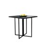 Conjunto Mesa de Jantar Onix Tampo Preto com 4 Cadeiras Industrial Estofados Suede Preto Ferro Preto - 3