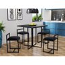 Conjunto Mesa de Jantar Onix Tampo Preto com 4 Cadeiras Industrial Estofados Suede Preto Ferro Preto - 1