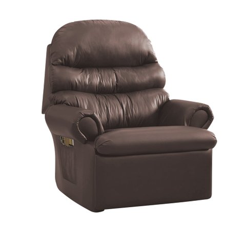 Poltrona do Papai Reclinável para Leitura Modelo Realeza em Corino - Marrom
