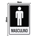 Ver imagem 2 de Combo 3 Placas De Sinalização Banheiro Masculino 15x20 Acesso - A-466 F9e