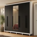 Ver imagem 1 de Guarda-Roupa Casal com Pés 8 Portas Batentes com Espelho Netuno Madesa