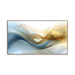 Quadro Decorativo Abstrato , Moldura Caixa Nogueira 3cm,  ideal   Sala, Quarto  e Hall (100x70 cm)