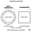 Ver imagem 1 de Jogo Americano Bordado Poá Kit 12 Pçs Guardanapo Mesa Posta Elegante Bordo