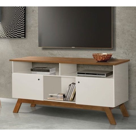 Rack para TV Amsterdã Madeira/Off White - Tebarrot