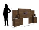 Ver imagem 2 de Cabeceira Irís Adaptável para Box de 1,40m/1,60m /1,90m e 2,00m com 2 Mesas de Cabeceira com 2 Gavet