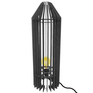 Luminária de Chão MDF PENEDO:Preto/Kit com 2 - 90x20cm e 75x20cm