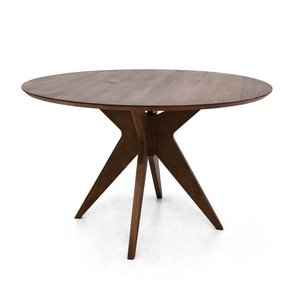 Mesa Redonda de Madeira Cor Canela 4 Lugares 120x120cm Adele - Iaza Moveis
