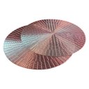 Ver imagem 1 de Jogo Americano 4 Peças Mesa Posta Mesa Redondo Linha Luxo Tamanho Grande Modelo Egípcio em Pvc Cor:r