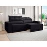 Sofá Lord 2,00m Retrátil e Reclinável Velosuede - Netsofas - Preto - 1