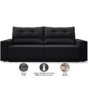 Ver imagem 3 de Sofá Lord 2,00m Retrátil e Reclinável Velosuede - Netsofas - Preto