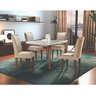 Mesa de Jantar Londrina com 4 Cadeiras Imbuia Off White Rufato Móveis - 2