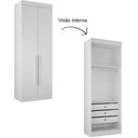 Ver imagem 2 de Guarda Roupa Modulado Individual Orion Branco 2 Portas 3 Gavetas Leifer Móveis