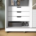 Ver imagem 7 de Guarda Roupa 2 Portas de Correr 235x150 cm Bordeaux Branco 100% MDF Casamia