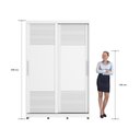 Ver imagem 2 de Guarda Roupa 2 Portas de Correr 235x150 cm Bordeaux Branco 100% MDF Casamia