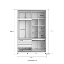 Ver imagem 5 de Guarda Roupa 2 Portas de Correr 235x152 cm Bordeaux Branco 100% MDF Casamia