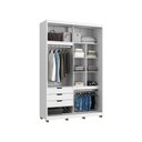 Ver imagem 1 de Guarda Roupa 2 Portas de Correr 235x150 cm Bordeaux Branco 100% MDF Casamia