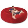 Puff Gigante Redondo sem Enchimento em Suede 1.80M para Sala - Vermelho - 2