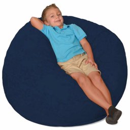 Puff Gigante Infantil Redondo sem Enchimento em Suede 80cm - Azul - 1 Puff Gigante Infantil Redondo sem Enchimento em Suede 80cm - Azul - 1