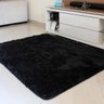 Tapete Sala Peludo Felpudo Luxo Fofo 3,80 x 5,00 Metros Preto - 1