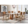 Conjunto Sala de Jantar Escócia com 6 Cadeiras Mobillare Castanho/Off White - 1